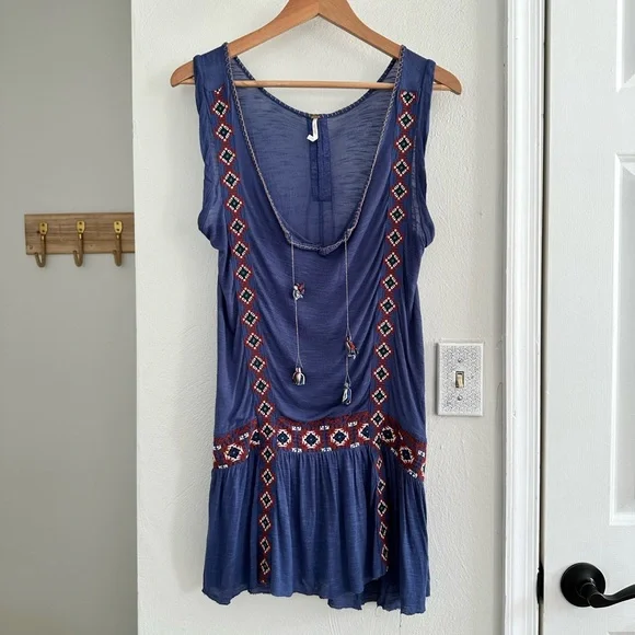 Free People | Dresses | Free People Blue Aztec Embroidered Tassel Mini Dress Sz Xs | Poshmark Free People | Dresses | Free People Blue Aztec Embroidered Tassel Mini Dress Sz Xs | Poshmark